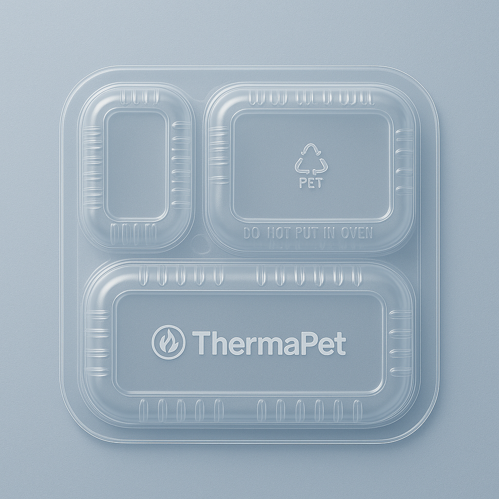 TPET tray with PET recycling mark